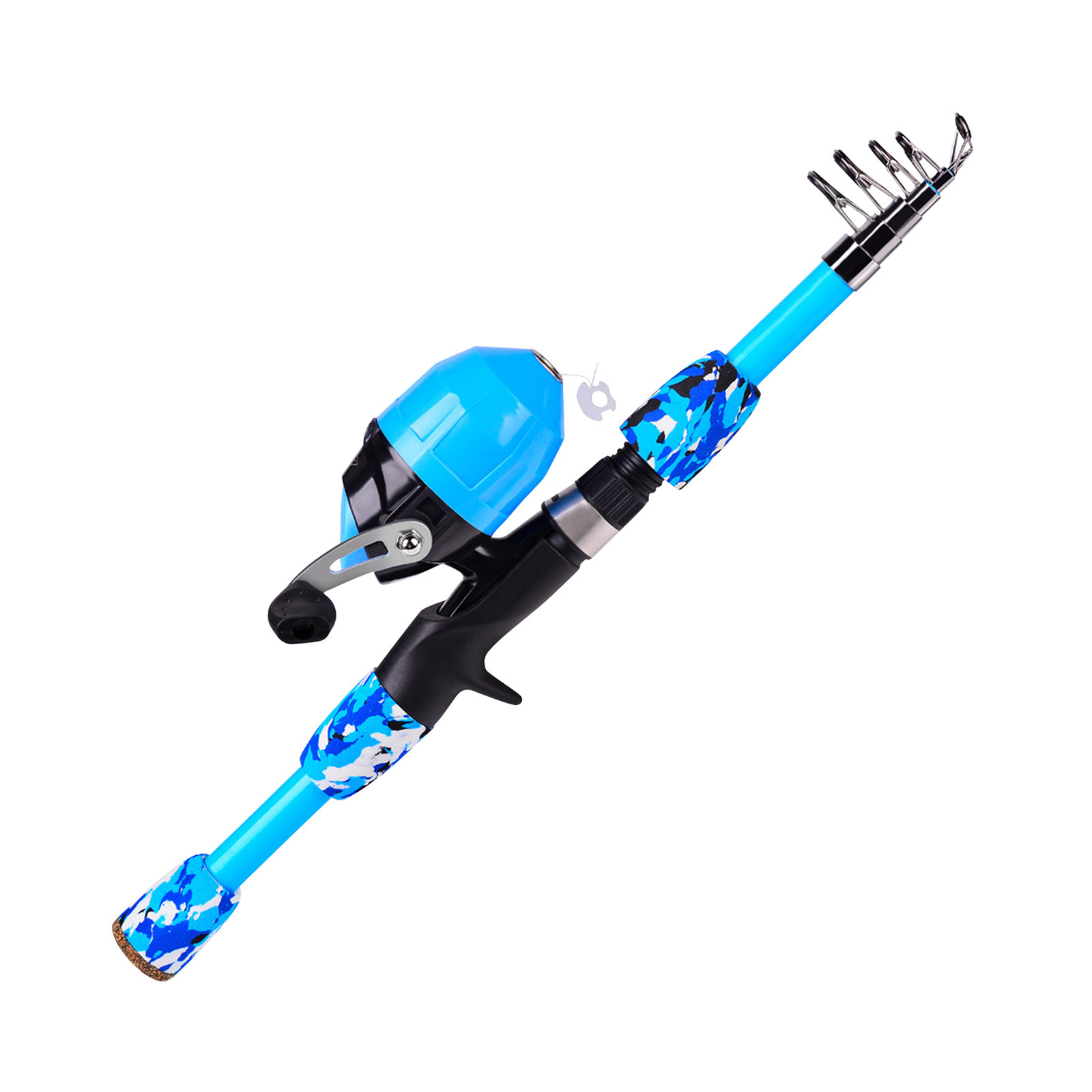 New Release, Colorful Kids Fishing Rod, Adjustable Length Rod, Lightweight, Durable, for Beginners, Sea Fishing, Spinning Combo, Outdoor Recreation Gear, Acppild Liquidation \u0026 Promo | Alloy, Blue